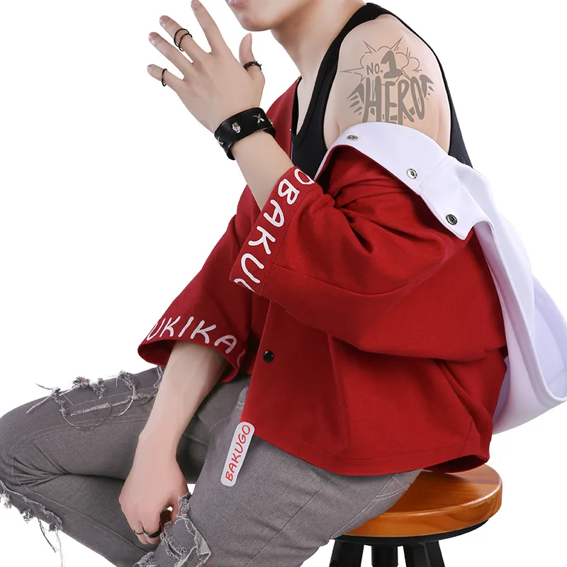 Anime My Hero Academia Cosplay Costume Hero weekly bakugou katsuki Cosplay Costumes with hat and earring
Anime My Hero Academia Cosplay Costume Hero weekly bakugou katsuki Cosplay Costumes with hat and earring