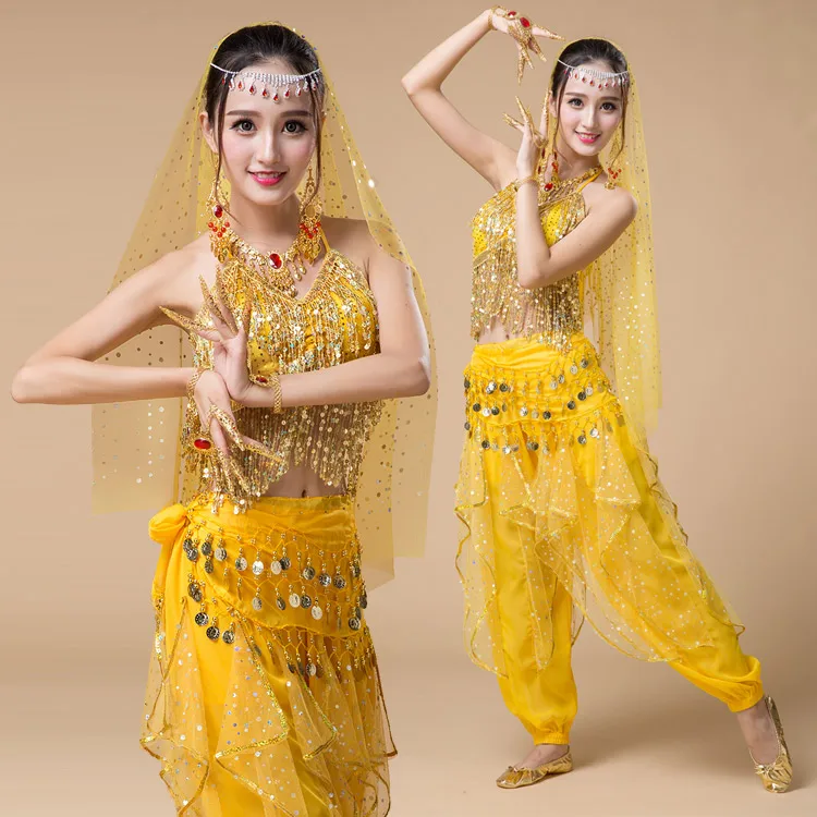 Женский костюм для танца живота индийский 4 шт. | Тематическая одежда и униформа