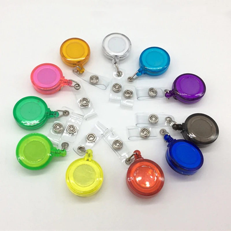 Image F85 Free Shipping 10pcs lot Retractable Ski Pass ID Card Badge Holder Key Chain Ring Reels Keyring With Clip