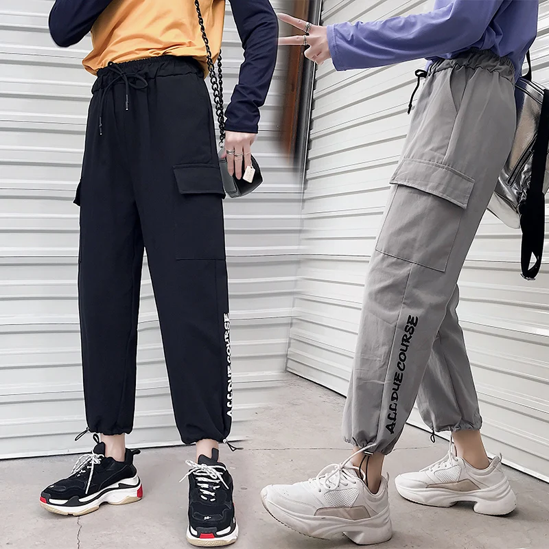 Harem Cargo Pants Lace Up Women Casual Loose Cotton Trousers Female Streetwear Elastic Waist Multi-Pocket BF Joggers Sweatpants
Harem Cargo Pants Lace Up Women Casual Loose Cotton Trousers Female Streetwear Elastic Waist Multi-Pocket BF Joggers Sweatpants