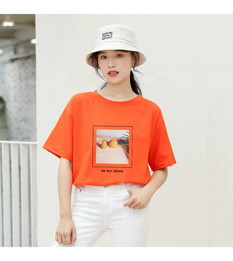Summer New Harajuku Short Sleeve Funny Printed T Shirt Women O-neck Cotton Tops Tee Shirt Femme Streetwear Casual Korean Clothes (4)