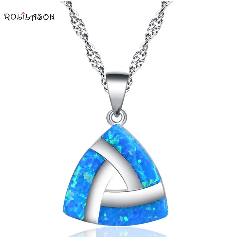 ROLILASON Zircon triangle Blue Fire Opal Silver Stamped 925 Necklace Pendants for women Wedding Fashion jewelry OP765
ROLILASON Zircon triangle Blue Fire Opal Silver Stamped 925 Necklace Pendants for women Wedding Fashion jewelry OP765