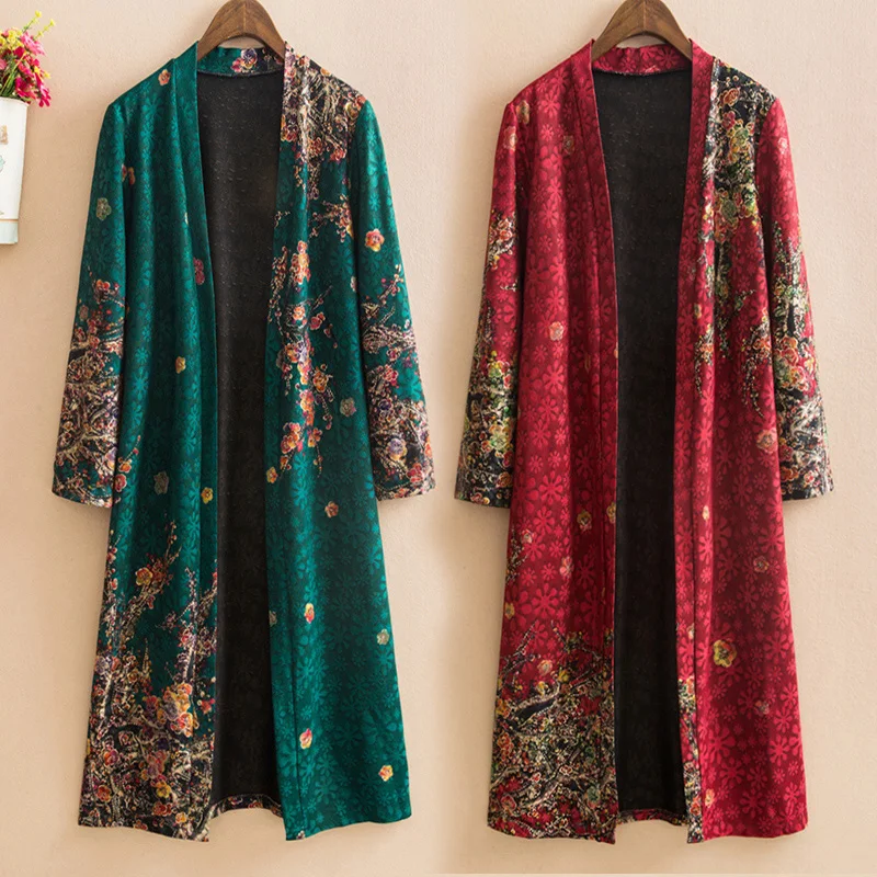Cape Print Coat Female Medium and Long Spring Over The Knee Windbreaker Plus Fat Size National Style Mother Dress Cardigan
Cape Print Coat Female Medium and Long Spring Over The Knee Windbreaker Plus Fat Size National Style Mother Dress Cardigan