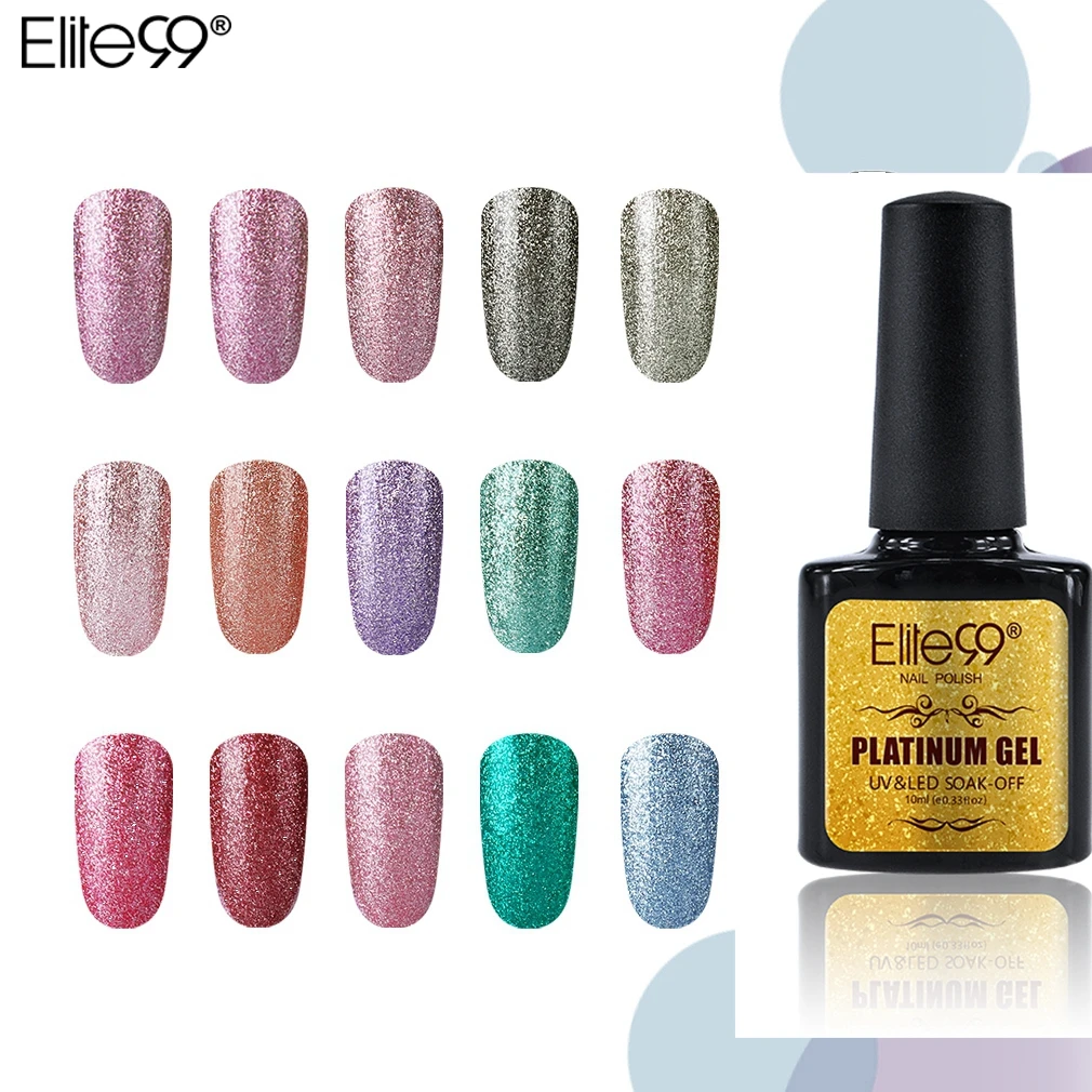 Elite99 Bling Platinum Nail Gel Shining Glitter UV Gel Nail Polish LED Lamp Gel Lak Varnish Lacquer Semi Permanent Nail Primer
