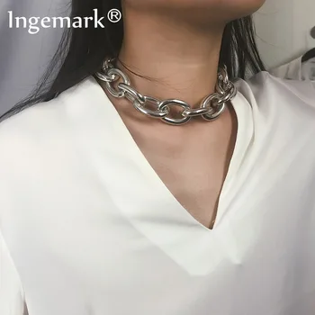 Ingemark Punk Big Chunky Chain Necklace NE+BA Collar Statement 2019 Steampunk Hip Hop Aluminum Bracelet Anklet Women Jewelry Set
Ingemark Punk Big Chunky Chain Necklace NE+BA Collar Statement 2019 Steampunk Hip Hop Aluminum Bracelet Anklet Women Jewelry Set
