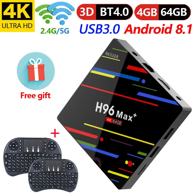 H96 MAX Plus TV Box RK3328 Android 8.1 4GB RAM 64GB 2.4G/5G WiFi BT4.0 4K Quad-Core Media Player H.265 Netflix IPTV Top Set Box
H96 MAX Plus TV Box RK3328 Android 8.1 4GB RAM 64GB 2.4G/5G WiFi BT4.0 4K Quad-Core Media Player H.265 Netflix IPTV Top Set Box