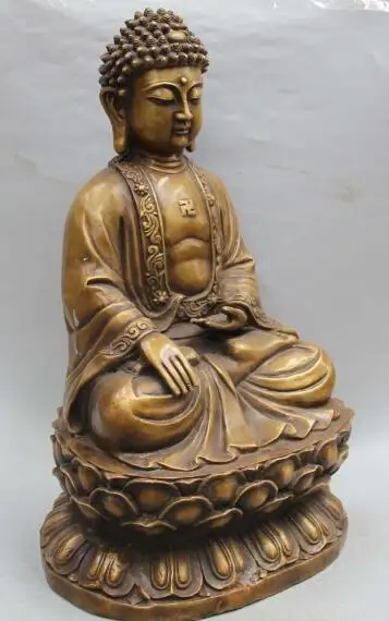 S2329 18" Chinese Tibetan Buddhism Bronze Shakyamuni Sakyamuni Buddha On Lotus Statue
S2329 18" Chinese Tibetan Buddhism Bronze Shakyamuni Sakyamuni Buddha On Lotus Statue