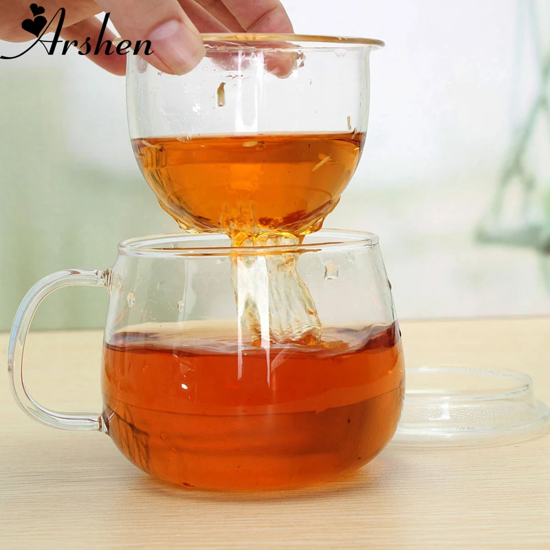 Arshen High Quality Durable 3 in 1 Set 320ml Clear Heat Resistant Tea Coffee Cup with Tea Infuser Filter Lid Use for Home Office
Arshen High Quality Durable 3 in 1 Set 320ml Clear Heat Resistant Tea Coffee Cup with Tea Infuser Filter Lid Use for Home Office