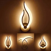 Modern LED Flame Wall Lamp For Bathroom Bedroom Acrylic Wall Sconce Warm White Indoor Lighting AC100-265V Room Beside Light image
