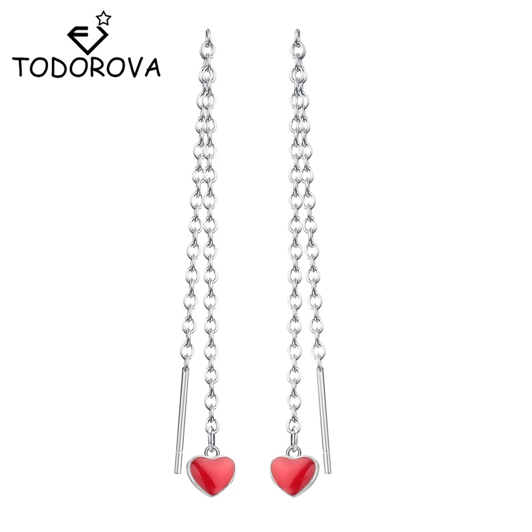 Todorova Harajuku Simple Geometric Red Love Heart Long Tassel Chain Ear Line Drop Earrings for Women Korean Temperament Jewelry
Todorova Harajuku Simple Geometric Red Love Heart Long Tassel Chain Ear Line Drop Earrings for Women Korean Temperament Jewelry