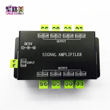 DC5V 12V SPI Signal LED Amplifier signal Symphony 8 control group Amplifier for music controller ws2811 2812 led strip lights
DC5V 12V SPI Signal LED Amplifier signal Symphony 8 control group Amplifier for music controller ws2811 2812 led strip lights