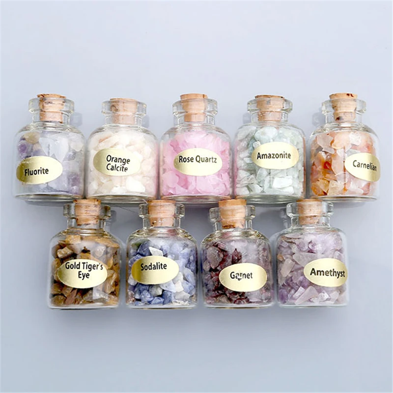 JOVIVI New Arrival 9 Mini Natural Gem Stone Bottles Chip Crystal Healing Tumbled Reiki Wicca Travel Decoration Stones Set
JOVIVI New Arrival 9 Mini Natural Gem Stone Bottles Chip Crystal Healing Tumbled Reiki Wicca Travel Decoration Stones Set