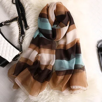 2019 Spring Luxury Brand Striped Line Silk Chiffon Shawl Scarf Spain New Fashion Print Foulards Hijab Neckchief Snood 190*135Cm
2019 Spring Luxury Brand Striped Line Silk Chiffon Shawl Scarf Spain New Fashion Print Foulards Hijab Neckchief Snood 190*135Cm