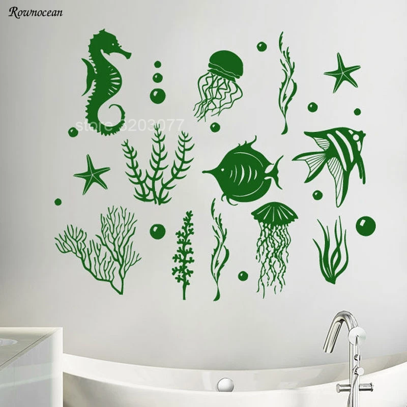 The Underwater World Marine Life Wall Decals Ocean Sea Seaweed Animal Wall Sticker Vinyl Bathroom Washroom Tile Decor Mural B-08
The Underwater World Marine Life Wall Decals Ocean Sea Seaweed Animal Wall Sticker Vinyl Bathroom Washroom Tile Decor Mural B-08