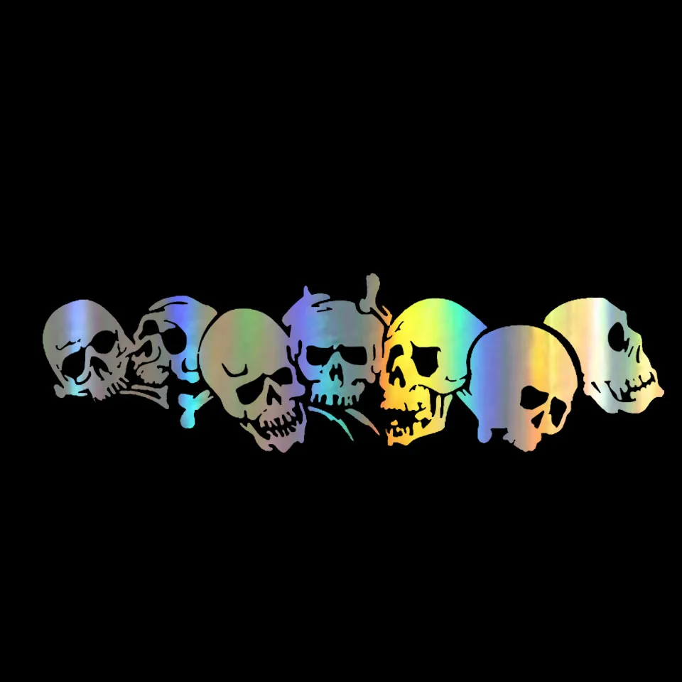 18.3 5.8CM Funny Motorcycle sticker Family Car Sticker Skull Covered Stylish Vinyl Applique Body (4)