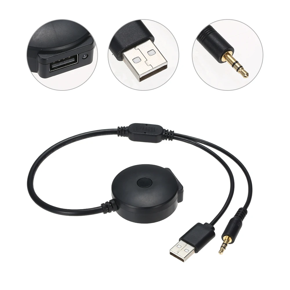 USB and 3.5mm AUX to BT Audio Aux and USB Female Adapter Cable for BMW and Mini Cooper
USB and 3.5mm AUX to BT Audio Aux and USB Female Adapter Cable for BMW and Mini Cooper