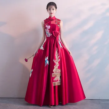 Embroidery Sexy Mandarin Collar Long Stage Show Cheongsam Dress Vestidos Chinos Oriental Qipao Evening Gowns Classic Party Dress
Embroidery Sexy Mandarin Collar Long Stage Show Cheongsam Dress Vestidos Chinos Oriental Qipao Evening Gowns Classic Party Dress