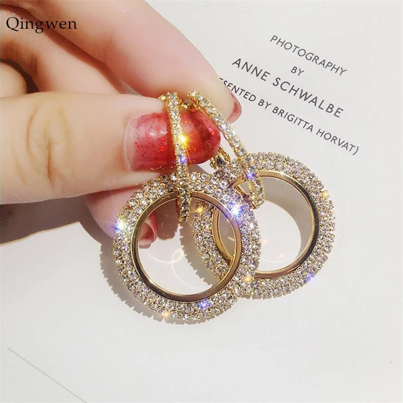 QingWen Fashion Jewelry Temperament Water Drill Ring Earrings Korean Personality Exaggerated Earrings for Women CA3052/w
QingWen Fashion Jewelry Temperament Water Drill Ring Earrings Korean Personality Exaggerated Earrings for Women CA3052/w