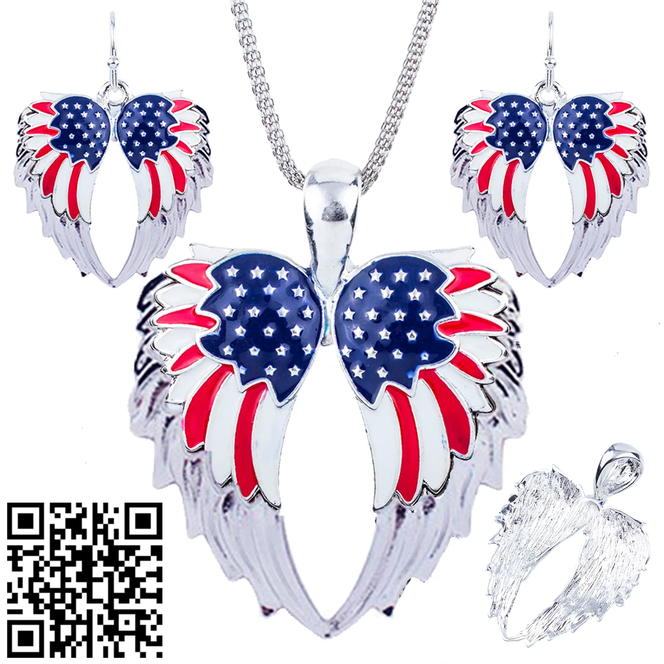 1set Angel Wings Necklace Earring Jewelry Set Alloy Unique American Flag Design Gift Animal Pendant Rainbow Charm Accessories
1set Angel Wings Necklace Earring Jewelry Set Alloy Unique American Flag Design Gift Animal Pendant Rainbow Charm Accessories