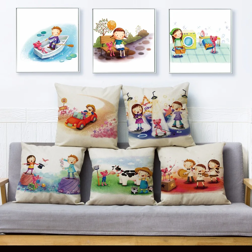 Cartoon Children's Day Boy Girl Print Pillow Cover 45*45cm Square Cushion Covers Linen Pillow Case Sofa Home Decor Pillows Cases
Cartoon Children's Day Boy Girl Print Pillow Cover 45*45cm Square Cushion Covers Linen Pillow Case Sofa Home Decor Pillows Cases