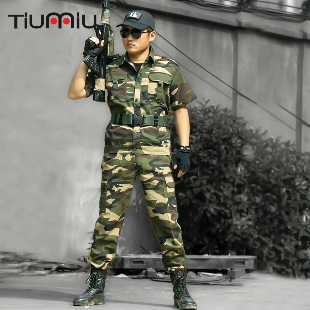 Military Pure Cotton Camouflage Suit Male Short Sleeve Uniform Special Arms Work Training Clothes Multicam Roupas Masculinas
Military Pure Cotton Camouflage Suit Male Short Sleeve Uniform Special Arms Work Training Clothes Multicam Roupas Masculinas