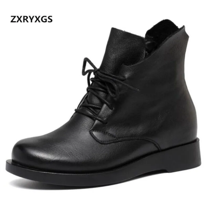 ZXRYXGS Brand Boots Soft Comfort Full Real Leather Shoes Martin Boots 2018 New Increase Within Autumn Winter Shoes Women Boots
ZXRYXGS Brand Boots Soft Comfort Full Real Leather Shoes Martin Boots 2018 New Increase Within Autumn Winter Shoes Women Boots