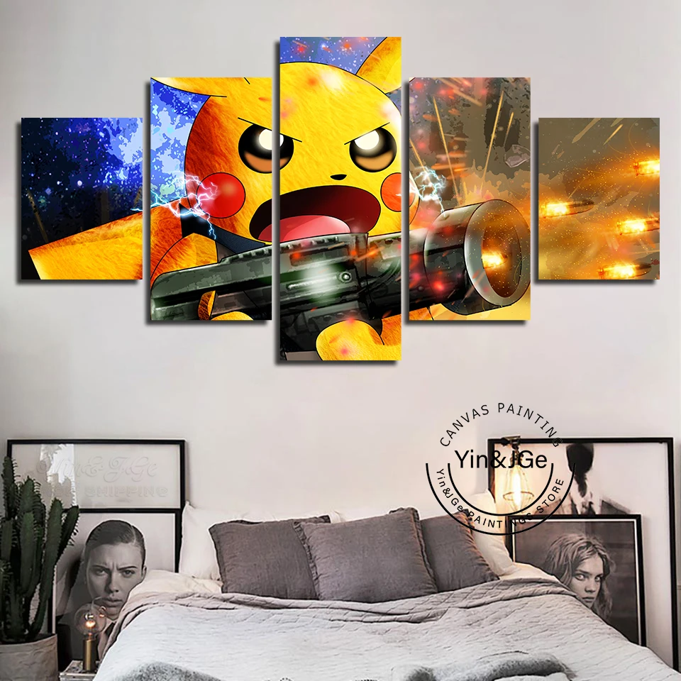 Pokemon Poster Wall Art Home Decor Canvas 5 Pieces Pikachu Painting Modern Picture Hd Print Modular Framework for Living Room
Pokemon Poster Wall Art Home Decor Canvas 5 Pieces Pikachu Painting Modern Picture Hd Print Modular Framework for Living Room