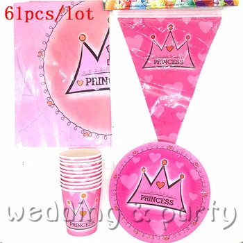 61pcs Pink Crown 20plates + 20cups+ 20flags+1 tablecloth happy birthday party supplies 20person party decoration tableware set
61pcs Pink Crown 20plates + 20cups+ 20flags+1 tablecloth happy birthday party supplies 20person party decoration tableware set