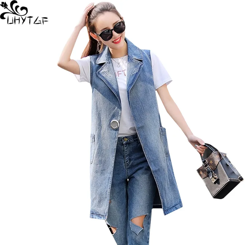 UHYTGF Spring Woman Denim Jackets Vest 2018 Summer Plus size Casual Sleeveless Tank top Female Korean Long Jeans Womens Vest 235
UHYTGF Spring Woman Denim Jackets Vest 2018 Summer Plus size Casual Sleeveless Tank top Female Korean Long Jeans Womens Vest 235