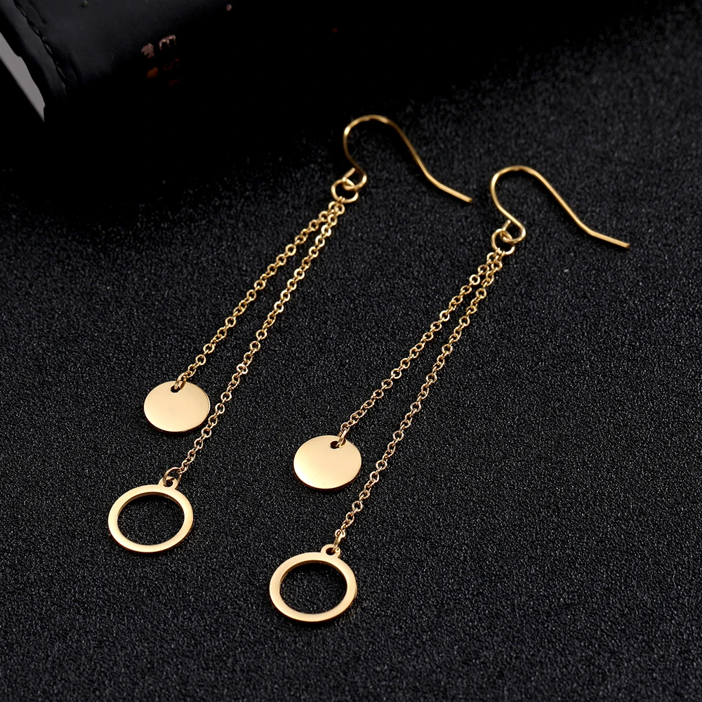 Lemegeton Fashion Earrings Long Drop Earrings Round Pendant Tassel Earrings stainless steel Ear Line Dangle Earrings
Lemegeton Fashion Earrings Long Drop Earrings Round Pendant Tassel Earrings stainless steel Ear Line Dangle Earrings