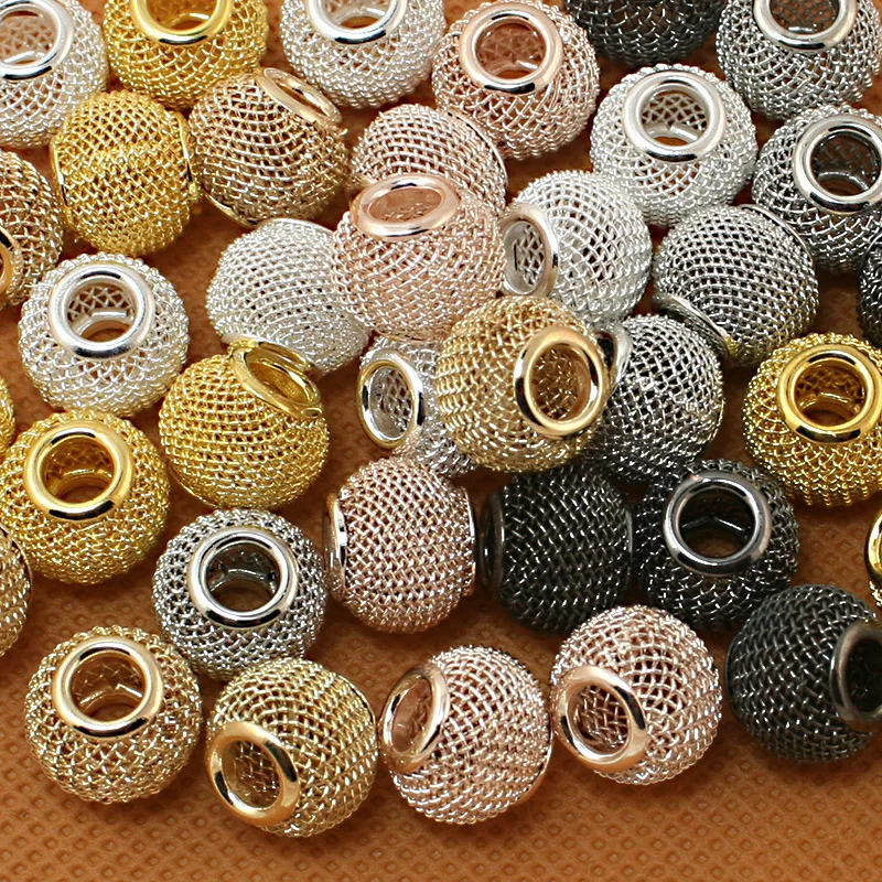 11x14mm 30pcs Round Ball Big Hole Mesh Net Metal DIY Beads for Jewelry Making Fit Fashion European Charms Bracelet Handmade
11x14mm 30pcs Round Ball Big Hole Mesh Net Metal DIY Beads for Jewelry Making Fit Fashion European Charms Bracelet Handmade