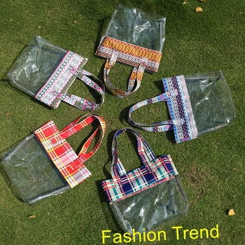 20pcs/lot Wholesale Waterproof Security Shoulder Clear Tote bag Latest Trend Ladies Large Capacity Clear PVC Beach Tote Bag
20pcs/lot Wholesale Waterproof Security Shoulder Clear Tote bag Latest Trend Ladies Large Capacity Clear PVC Beach Tote Bag