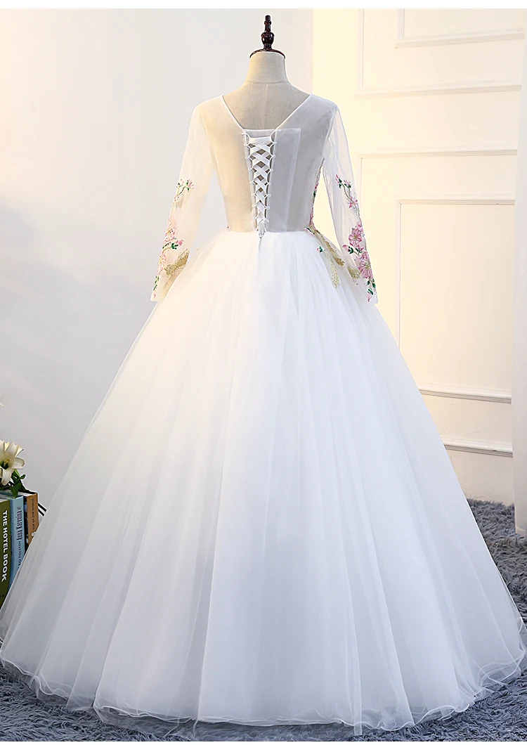 white long sleeve quinceanera dresses
