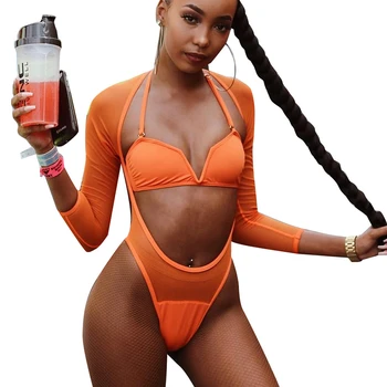 2 PCS 2019 New Padded One Piece Swimsuit See Through Mesh Long Sleeve Swimwear Rashguard Solid Beach Wear Bodysuit Bathing Suit
2 PCS 2019 New Padded One Piece Swimsuit See Through Mesh Long Sleeve Swimwear Rashguard Solid Beach Wear Bodysuit Bathing Suit