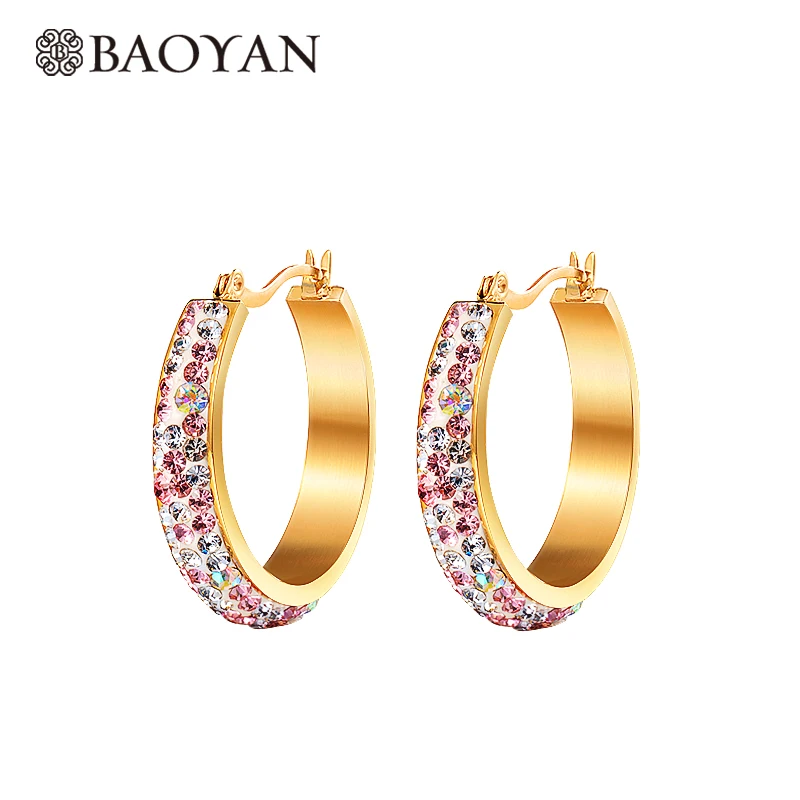 BAOYAN 316L Stainless Steel Luxury Gold Pink Crystal Hoop Earrings for Women Valentine's Day Gift Sale 0
BAOYAN 316L Stainless Steel Luxury Gold Pink Crystal Hoop Earrings for Women Valentine's Day Gift Sale 0