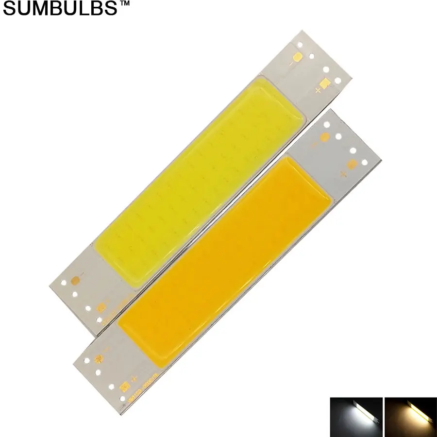 

Sumbulbs 100x20mm DC 9V 3W COB LED Light Strip 300LM Warm Cold White 10CM Waterproof LED Matrix Chip On Board Lights for DIY