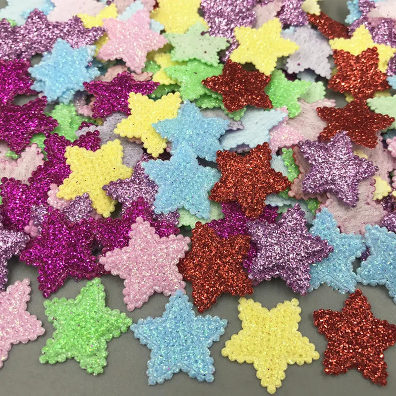 

DIY 400pcs Mixed Colors Sequins stars shape Felt Appliques Cardmaking crafts 20mm