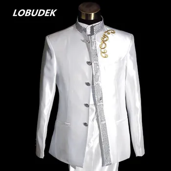 (jacket+pants) men suits dancer singer dress performance show nightclub slim wedding prom groom Sequins embroidery Blazer Suit
(jacket+pants) men suits dancer singer dress performance show nightclub slim wedding prom groom Sequins embroidery Blazer Suit