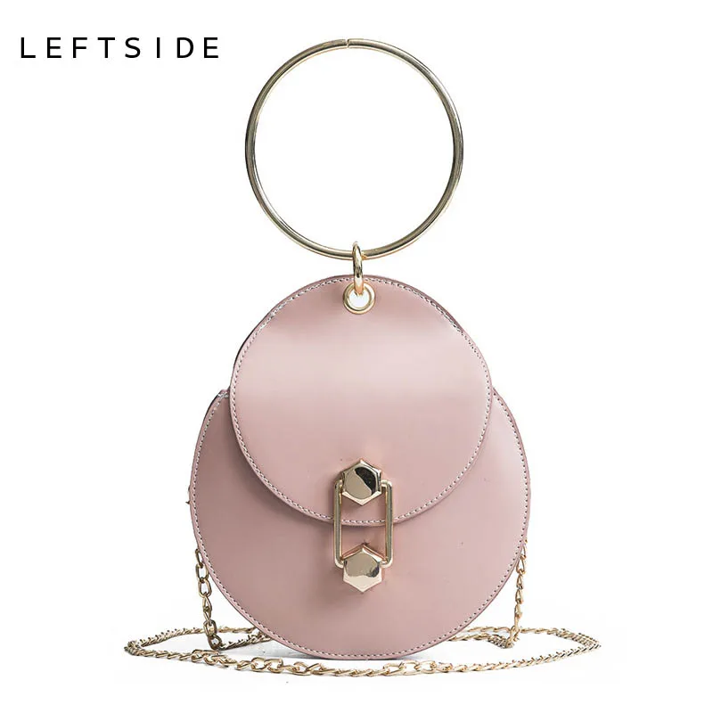 LEFTSIDE Leather Small Shoulder Bags Female Mini Crossbody Bag Chain Women Handbags Circular Bags Round Ring Messenger Bag 2018
LEFTSIDE Leather Small Shoulder Bags Female Mini Crossbody Bag Chain Women Handbags Circular Bags Round Ring Messenger Bag 2018
