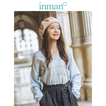 INMAN Spring Autumn Ribbing V-neck Drop-shoulder Sleeve Plaid Retro Fashion Embroidery Loose Women Pullover
INMAN Spring Autumn Ribbing V-neck Drop-shoulder Sleeve Plaid Retro Fashion Embroidery Loose Women Pullover
