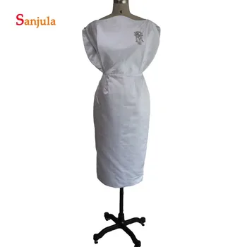 White Tea-Length Bridesmaid Dresses Scoop Sheath Wedding Party Dresses Maid of Honor Gowns Side Slit vestidos dama de honor D61
White Tea-Length Bridesmaid Dresses Scoop Sheath Wedding Party Dresses Maid of Honor Gowns Side Slit vestidos dama de honor D61
