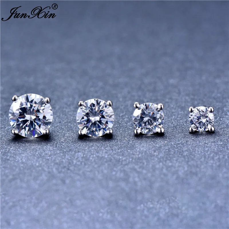 4pairs Female Luxury Round Zircon Earrings Sets Real 925 Sterling Silver Wedding Jewelry 5/6/7/8mm Stud Earrings For Women
4pairs Female Luxury Round Zircon Earrings Sets Real 925 Sterling Silver Wedding Jewelry 5/6/7/8mm Stud Earrings For Women