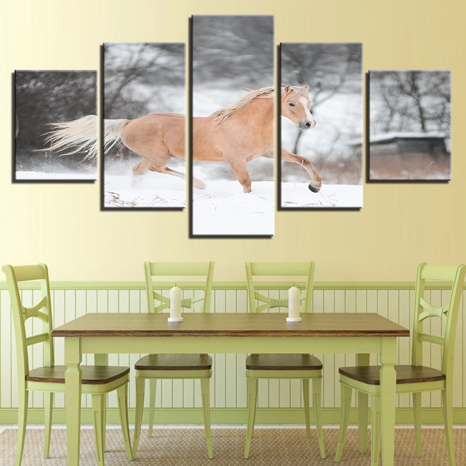 Canvas HD Prints Posters Living Room Wall Art 5 Pieces Horse Running In The Snow Paintings Animal Pictures Home Decor Framework
Canvas HD Prints Posters Living Room Wall Art 5 Pieces Horse Running In The Snow Paintings Animal Pictures Home Decor Framework