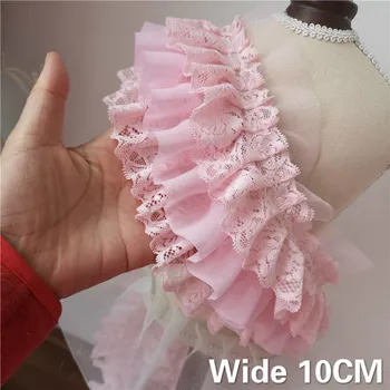 10CM Wide Three Layers Pink 3D Pleated Chiffon Lace Ruffle Trim Embroidery Ribbon Wedding Dress Fluffy Skirt DIY Sewing Supplies
10CM Wide Three Layers Pink 3D Pleated Chiffon Lace Ruffle Trim Embroidery Ribbon Wedding Dress Fluffy Skirt DIY Sewing Supplies