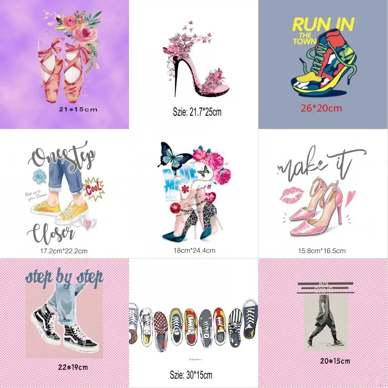 Hot Fashion Cartoon Shoes Iron On Patches Stickers Washable Appliques A-level Heat Transfer For DIY Accessory Clothing m99
Hot Fashion Cartoon Shoes Iron On Patches Stickers Washable Appliques A-level Heat Transfer For DIY Accessory Clothing m99