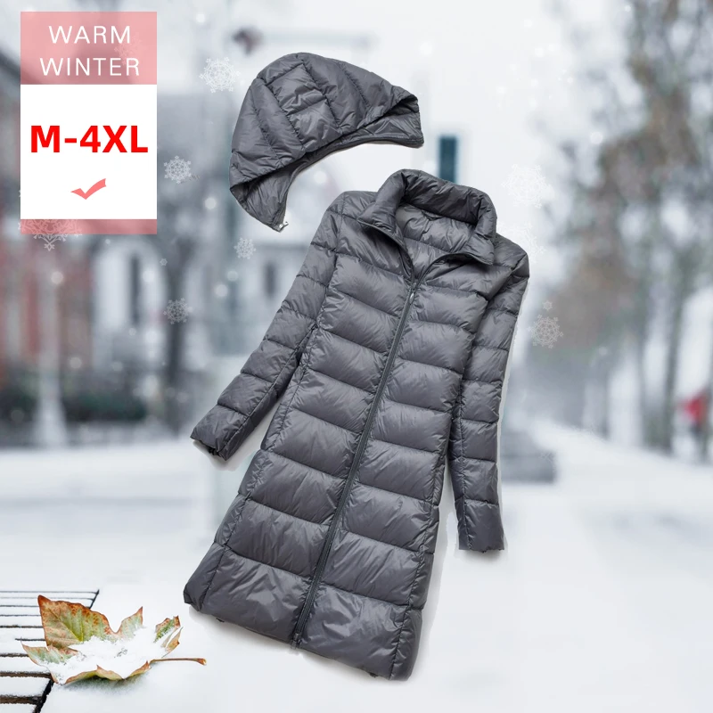 New Winter Women Long White Duck Down Jacket Female ultra Light Slim Thin Windproof Warm Feather Coat Hooded Detachable Outwear
New Winter Women Long White Duck Down Jacket Female ultra Light Slim Thin Windproof Warm Feather Coat Hooded Detachable Outwear