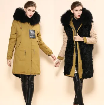 Yellow outside winter women long style jacket fur collar coats black wool lining parkas
Yellow outside winter women long style jacket fur collar coats black wool lining parkas
