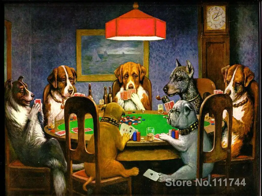 

Famous animal paintings A Friend in Need dogs playing poker Cassius Marcellus Coolidge art work reproduction Hand painted