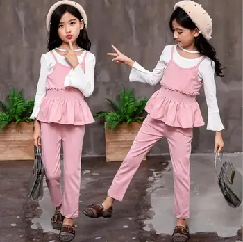 2019 Korean style girls 3 pcs set t-shirt +vest+long pants cotton fashion spring girls suit 4-9t A810
2019 Korean style girls 3 pcs set t-shirt +vest+long pants cotton fashion spring girls suit 4-9t A810
