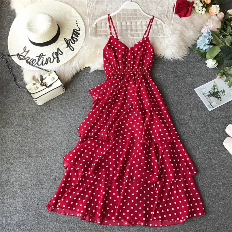 Boho Sexy V Neck Polka Dot Print Summer Chiffon Midi Long Cake Dress Party Women Casual Ruffles Spaghetti Strap Beach Vestidos
Boho Sexy V Neck Polka Dot Print Summer Chiffon Midi Long Cake Dress Party Women Casual Ruffles Spaghetti Strap Beach Vestidos